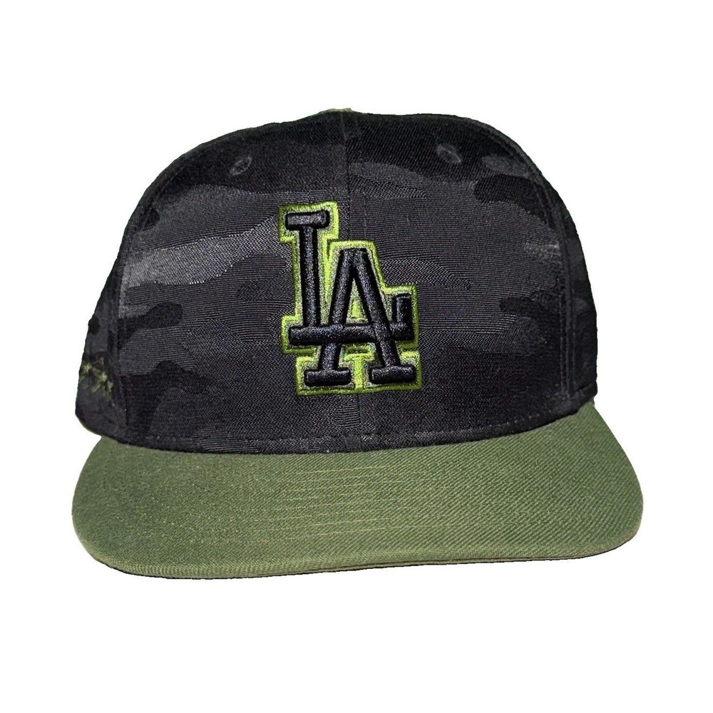 Los Angeles Dodgers Hat New Era 59Fifty 2018 Memorial Day Black Green Cap Size 7